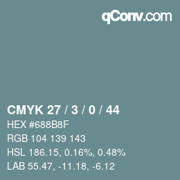 颜色代码: CMYK 27 / 3 / 0 / 44 | qconv.com