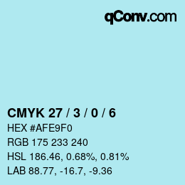 カラーコード: CMYK 27 / 3 / 0 / 6 | qconv.com