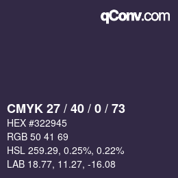 カラーコード: CMYK 27 / 40 / 0 / 73 | qconv.com