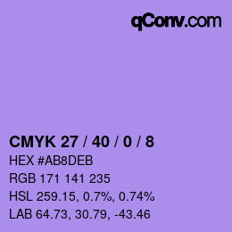 Color code: CMYK 27 / 40 / 0 / 8 | qconv.com