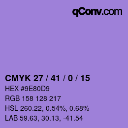 カラーコード: CMYK 27 / 41 / 0 / 15 | qconv.com