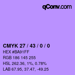 カラーコード: CMYK 27 / 43 / 0 / 0 | qconv.com