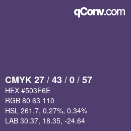 Código de color: CMYK 27 / 43 / 0 / 57 | qconv.com