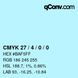 Color code: CMYK 27 / 4 / 0 / 0 | qconv.com