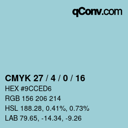 Color code: CMYK 27 / 4 / 0 / 16 | qconv.com