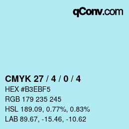 Color code: CMYK 27 / 4 / 0 / 4 | qconv.com