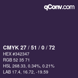 Farbcode: CMYK 27 / 51 / 0 / 72 | qconv.com