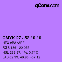 Color code: CMYK 27 / 52 / 0 / 0 | qconv.com