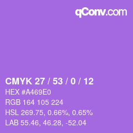 颜色代码: CMYK 27 / 53 / 0 / 12 | qconv.com