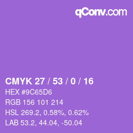 颜色代码: CMYK 27 / 53 / 0 / 16 | qconv.com
