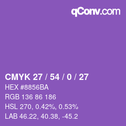 Color code: CMYK 27 / 54 / 0 / 27 | qconv.com