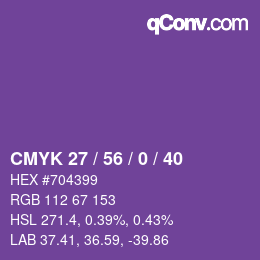 カラーコード: CMYK 27 / 56 / 0 / 40 | qconv.com