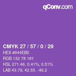 カラーコード: CMYK 27 / 57 / 0 / 29 | qconv.com