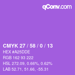 颜色代码: CMYK 27 / 58 / 0 / 13 | qconv.com