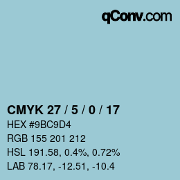 Color code: CMYK 27 / 5 / 0 / 17 | qconv.com