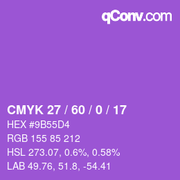 颜色代码: CMYK 27 / 60 / 0 / 17 | qconv.com