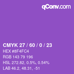 Color code: CMYK 27 / 60 / 0 / 23 | qconv.com
