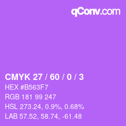 カラーコード: CMYK 27 / 60 / 0 / 3 | qconv.com