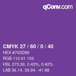 Farbcode: CMYK 27 / 60 / 0 / 40 | qconv.com