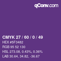 カラーコード: CMYK 27 / 60 / 0 / 49 | qconv.com