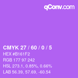 カラーコード: CMYK 27 / 60 / 0 / 5 | qconv.com