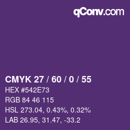 カラーコード: CMYK 27 / 60 / 0 / 55 | qconv.com