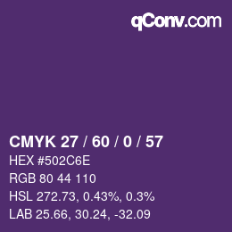 颜色代码: CMYK 27 / 60 / 0 / 57 | qconv.com