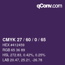 カラーコード: CMYK 27 / 60 / 0 / 65 | qconv.com