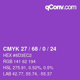 Color code: CMYK 27 / 68 / 0 / 24 | qconv.com