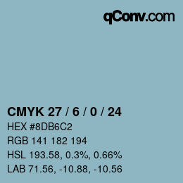 Color code: CMYK 27 / 6 / 0 / 24 | qconv.com
