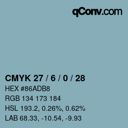 颜色代码: CMYK 27 / 6 / 0 / 28 | qconv.com