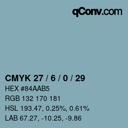Código de color: CMYK 27 / 6 / 0 / 29 | qconv.com