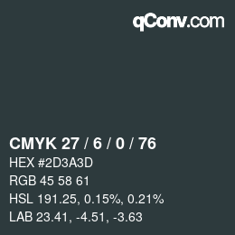 Código de color: CMYK 27 / 6 / 0 / 76 | qconv.com