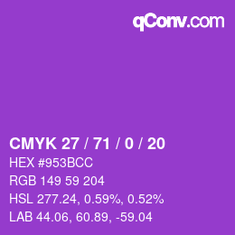 Código de color: CMYK 27 / 71 / 0 / 20 | qconv.com