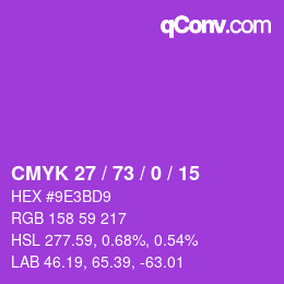 颜色代码: CMYK 27 / 73 / 0 / 15 | qconv.com