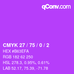 Color code: CMYK 27 / 75 / 0 / 2 | qconv.com