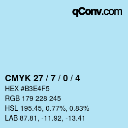 カラーコード: CMYK 27 / 7 / 0 / 4 | qconv.com