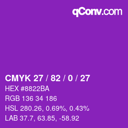 Farbcode: CMYK 27 / 82 / 0 / 27 | qconv.com