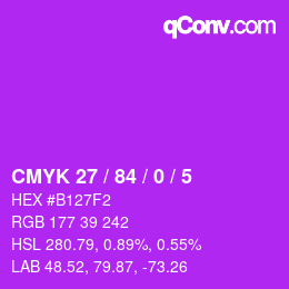 Color code: CMYK 27 / 84 / 0 / 5 | qconv.com