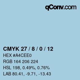 カラーコード: CMYK 27 / 8 / 0 / 12 | qconv.com