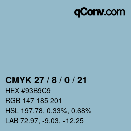 Color code: CMYK 27 / 8 / 0 / 21 | qconv.com