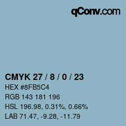 颜色代码: CMYK 27 / 8 / 0 / 23 | qconv.com