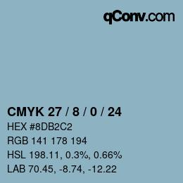 Color code: CMYK 27 / 8 / 0 / 24 | qconv.com