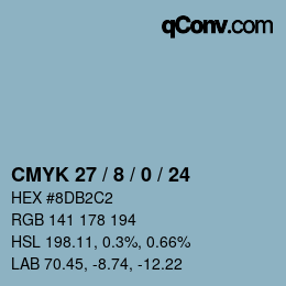 カラーコード: CMYK 27 / 8 / 0 / 24 | qconv.com