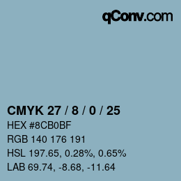 Color code: CMYK 27 / 8 / 0 / 25 | qconv.com