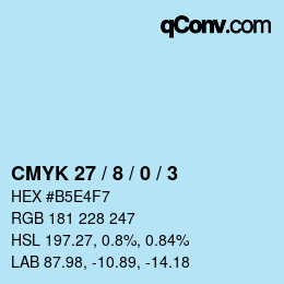 Color code: CMYK 27 / 8 / 0 / 3 | qconv.com