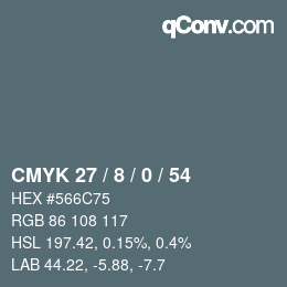 颜色代码: CMYK 27 / 8 / 0 / 54 | qconv.com