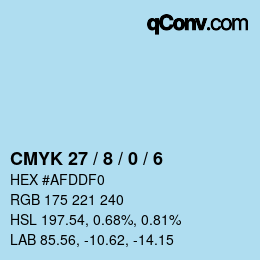 カラーコード: CMYK 27 / 8 / 0 / 6 | qconv.com