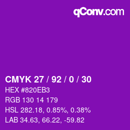 Color code: CMYK 27 / 92 / 0 / 30 | qconv.com