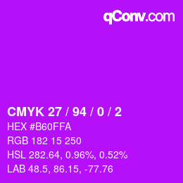 カラーコード: CMYK 27 / 94 / 0 / 2 | qconv.com